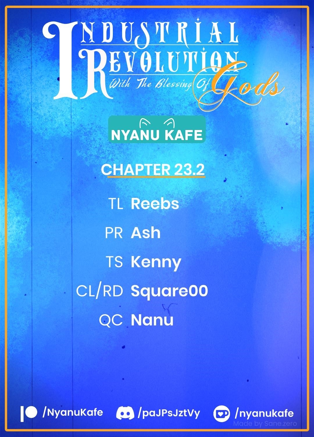 Revolution in production with the blessings of the gods – While living a leisurely, slow life in a corner of another world, somehow a diverse group of people gathered to form the strongest nation… Chapter 23.2 - Page 1